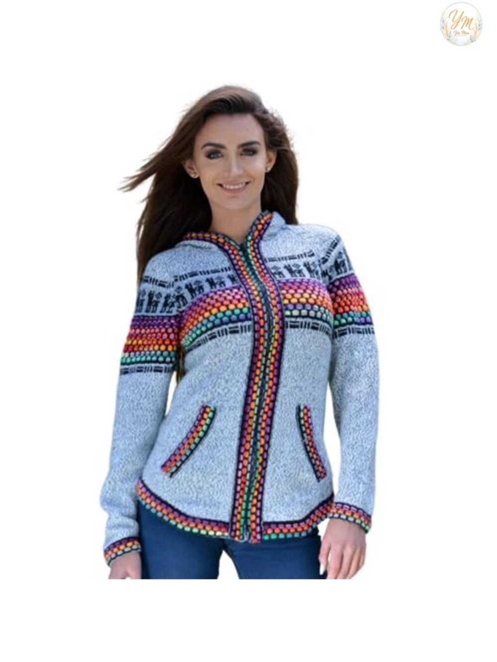 Handmade Alpaca Wool Cardigan Sweater for Women
